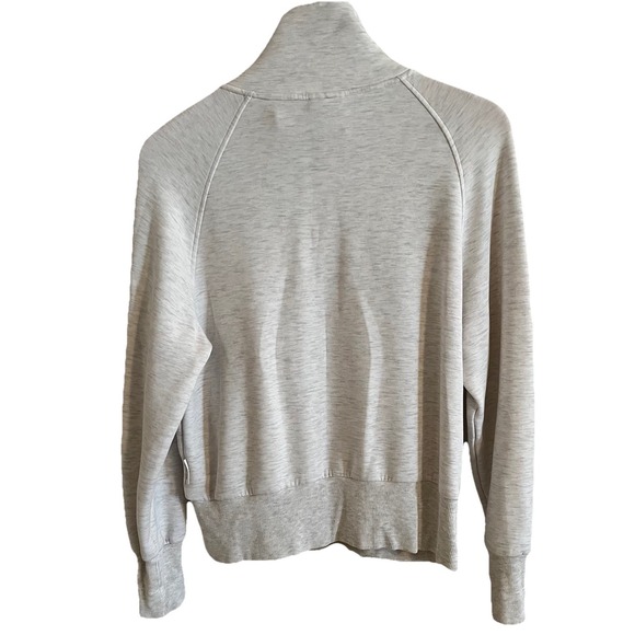 Varley Roxbury Double Soft Zip-Through Sweatshirt Ivory XS Funnel Neck - Picture 4 of 10